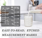 Ackers Etching Scale Glass Measuring Cup Set, Includes 1-Cup(8OZ),2-Cup(16OZ), and 4-Cup(32OZ) Liquid Measuring Cups, Dishwasher, Freezer, Microwave, and Preheated Oven Safe, Essential Kitchen Tools