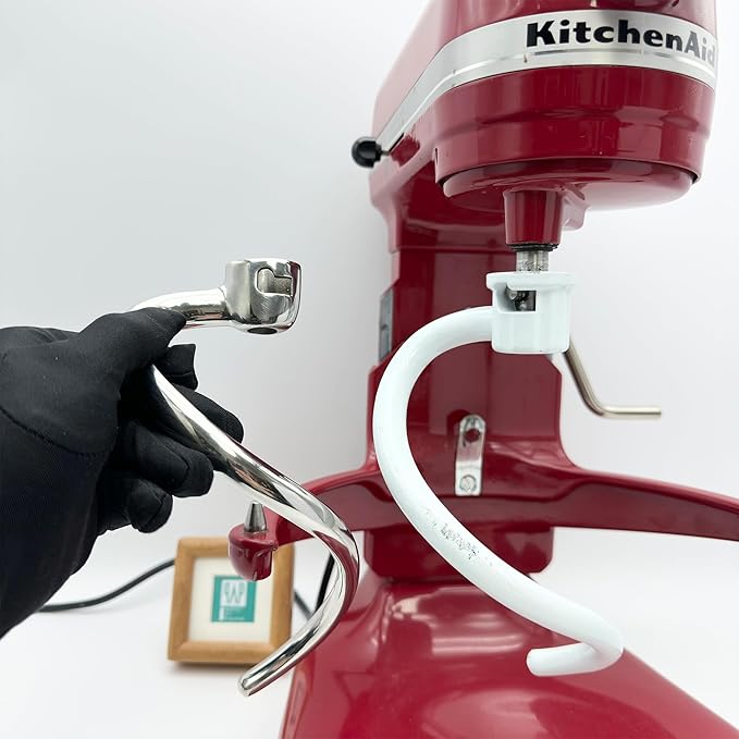 qAp quality art Practical Stainless Steel Spiral Dough Hook Replacement for KitchenAid 5Plus & 6QT Bowl-Lift Stand Mixers, Rustproof & Easy Clean, Efficient Kneading for Bread, Pizza, Pasta, Cookies