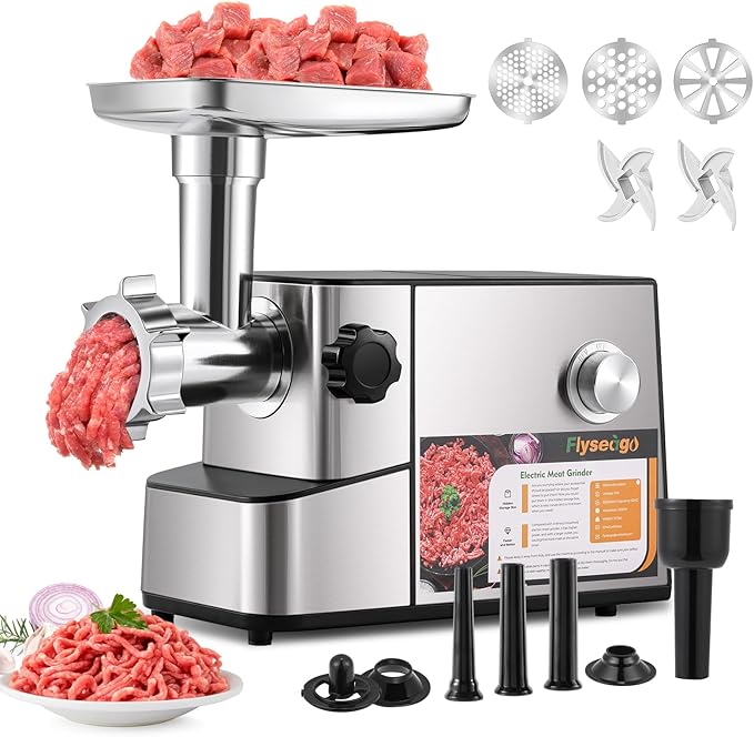 Meat Grinder Electric 3200w High Capacity Commercial Heavy Duty Meat Grinder and Sausage Stuffers, Kubbe Kit for Household Use & Commercial
