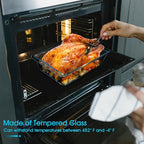 NUTRIUPS 3.7QT Deep Glass Baking Dish,(11.5×8inches）Large Glass Baking Pan,Rectangular Lasagna Pan,Glass Casserole Dish,Microwave & Oven Safe