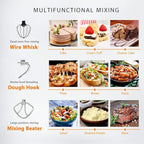 VIVOHOME 3 in 1 Multifunctional Stand Mixer with 6 Quart Stainless Steel Bowl, 650W 6 Speed Tilt-Head Meat Grinder, Juice Blender, Silver