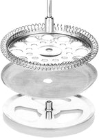 Bean Envy French Press Coffee Maker and Milk Frother Set - 34 oz Glass Carafe Coffee Press & Drink Mixer Duo w/ Stainless Steel Stand