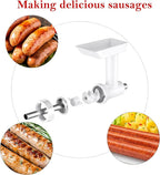 Gvode Sausage Stuffer Attachment for KitchenAid Stand Mixer Food Grinder Attachment(FGA), plus 1 Retainer Ring, Stainless Sausage Stuffer Kit
