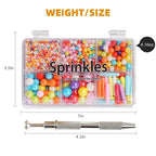 Kasvan Rainbow Mix Sugar Sprinkles - Edible Candy Pearls with 4-Claw Sprinkle Pen,118g/4.16 Oz, Gift Box Pack, Baking Cake Decorations, Ice Cream Toppings and Cookie Decorating (Rainbow)