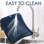 Silicone Mats for Kitchen Counter, 9x12'' Trivets for Hot Pots and Pans, Navy Blue Silicone Trivets for Hot Dishes, Protect Table Quartz Countertops