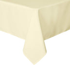 sancua Rectangle Tablecloth - 60 x 84 Inch - Stain and Wrinkle Resistant Washable Polyester Table Cloth, Decorative Fabric Table Cover for Dining Tables, Buffet Parties and Camping, Beige