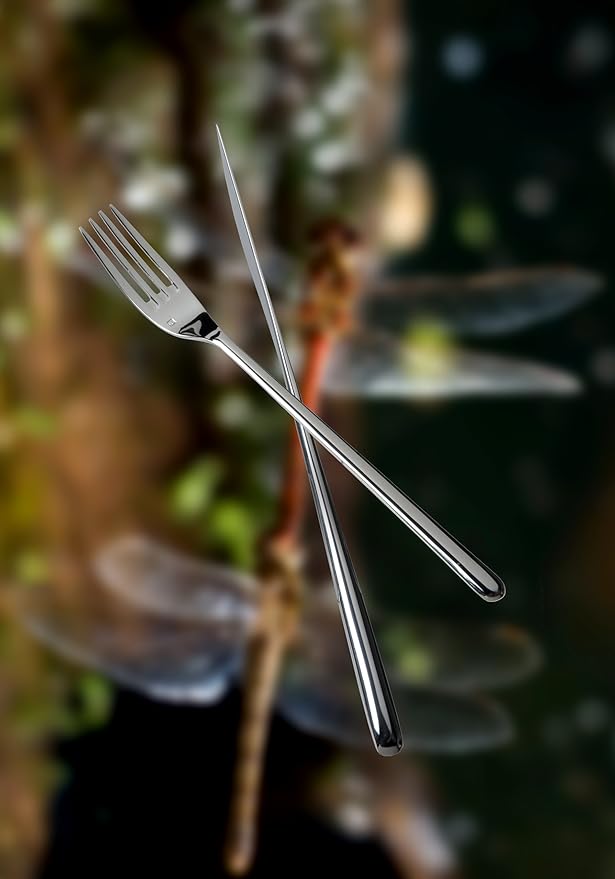 Fortessa Dragonfly 18/10 Stainless Steel Flatware Table Fork, 8.25-Inch, Set of 12