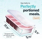 Souper Cubes 1 Cup Silicone Freezer Molds with Lids - Soup Cubes Freezer Tray with Lid - Perfect for Freezing Broth, Rice, Individual Portions, Meal Prepping and More - Sprinkles - 2-Pack