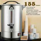 Coffee Percolator Large Coffee Maker 155 Cups Commercial Coffee Urn Electric Industrial Coffee Maker Hot Water Dispenser Tea Maker Machine for Catering, Church, Restaurant Dual Layer Stainless Steel