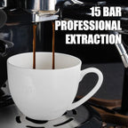 MIROX Espresso Machine 15 Bar, Coffee Maker With Milk Frother Steam Wand, Built-In Bean Grinder, Combo Cappuccino Machine with 70oz Removable Water Tank (ABS high-strength plastic shell)