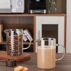 BCnmviku 500ML 2 CUP Glass Measuring Cup With Handle, High Borosilicate Glass Three Scales (OZ, Cup, ML/CC for Kitchen or Restaurant Easy To Read