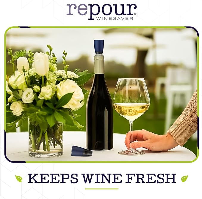 Wine Saver and Stopper - Removes Oxygen, Preserving and Keeping Wine As Fresh As The Day The Bottle Was Opened - 48-Pack Blue