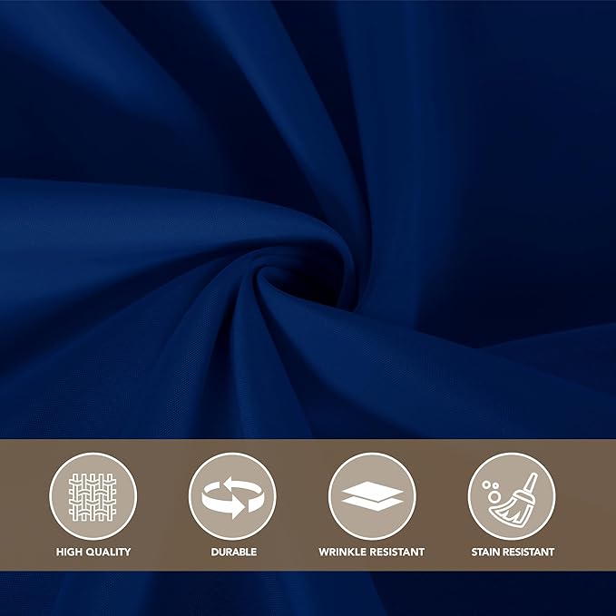 sancua Navy Blue Round Tablecloths 90 Inch, 6 Pack - Circle Fabric Cloth Table Cloths for Wedding Party Banquet Birthday, Washable Polyester Table Cover (Fit 30-72 Inch Tables)