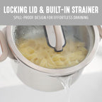 GreenLife 6 Piece Stainless Steel Cookware Set, Induction Kitchen Cooking Pots & Pans, Locking Lids, Built in Strainer, Drip-Free Pour Spouts, Silicone Handles, Saucepan, Stock Pot, Dishwasher Safe