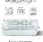 Stock Your Home 2 Lb Small Aluminum Pans with Lids (50 Pack) Foil Pans + Clear Plastic Lids, Disposable Cookware, Takeout Trays with Lids - To Go Disposable Food Containers for Restaurants & Catering