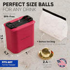 Berlinzo Premium Clear Ice Ball Maker Mold - Large 2.4-inch Crystal Clear Ice Balls for Whiskey Cocktail-New Easy-to-Remove Ice Sphere Mold - Storage Bag Included, Hibiscus (Non-Electric)