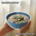 Wheat Straw Salad Bowls for Kitchen set of 6,Anit-Scald Thick Soup Bowls 40oz,Microwave and Dishwasher Safe Bowl set easy to clean. Blue