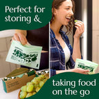 Cleanomic Compostable* Snack Size Food Storage Bags (50 Eco Zip) Freezer and Leak Proof, Also Available Gallon, Quart and Sandwich Size Bags