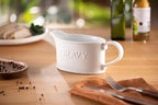 Kook Ceramic Gravy Boat, Serving Dispenser, Porcelain Pitcher for Sauces, Dressings and Creamer, Large Handle, Microwave and Dishwasher Safe, 18 oz, White