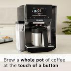 Bosch 800 Series Fully Automatic Espresso and Coffee Machine – 36 Drinks with Coffee World, Cold Brew, Double Cup, Integrated Milk Container, Smart Features, in Stainless Steel TQU60703