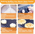 Hehinton® Commercial Waffle Maker, 110V 2300W Belgian Waffle Maker with Oil Grooves and Drip Tray, Heavy Duty Stainless Steel Body, Nonstick Waffle Iron Perfect for Home Kitchen Restaurant