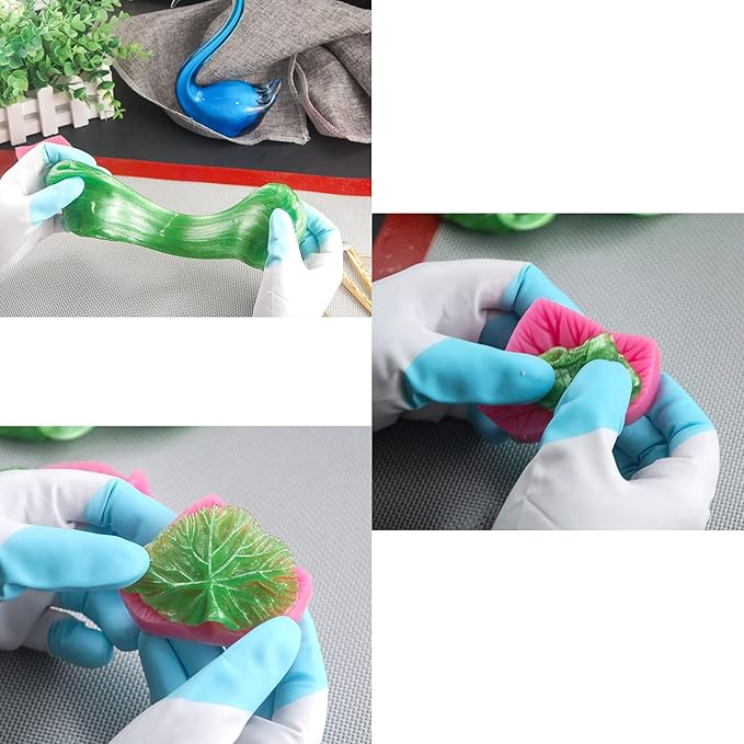 DUEBEL Non-Stick Silicone Baking Mat Set with PVC Gloves, Isomalt Tools, Pastry Isomalt Mat for Baker Confectioner- Mat 16.5”x 12” & Gloves 11.4”x 3.7”