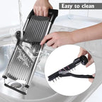 Adjustable Mandoline Slicer for Vegetables, Fruits, Stainless Steel with Cut-Resistant Gloves, Black/Silver