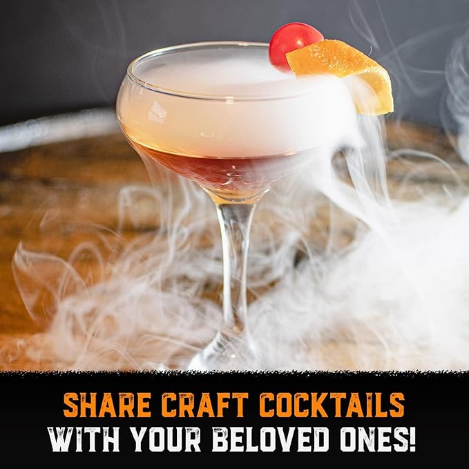 Whiskey Smoker Kit with Torch & 8 Flavors Wood Chips - Old Fashioned Smoker Kit - Bourbon Gifts for Men, Cocktail Smoker kit - USA Oak Smoke Lid (No Butane)