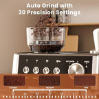 WAA Espresso Machine 20 Bar, Stainless Steel Expresso Coffee Machines with Grinder, Latte & Cappuccino Machine with Milk Frother Steam Wand for Home