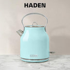 Haden Heritage 1.7 Liter Stainless Steel Electric Kettle, Hot Water Kettle with 360-Degree Base and Auto Shutoff, Turquoise & Chrome