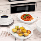 Round 7.4 Inch Au Gratin Baking Dishes, Set of 2, Porcelain Baking pan Oven Safe, Roasting Lasagna Pans, for Casserole Dish, Pie Plate, Baking, Small Plates, Au Gratin Baking Dishes