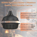 Wood Stove Steamer & Woodstove Steamer Stove Humidifier Cast Iron, 2.3 Quart Round Fireplace Humidifier & Simmer Pots with Heart-shaped Vent At The Top Covers (Round-1)