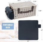 Picnic Basket Sets for 4 Persons with Insulation Layer,Waterproof Picnic Blanket, Tableware for Family,Party,Outdoor Living,Camping