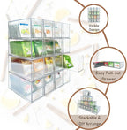 16-Pack Tea Bag Drawers Organizer - 16 Clear Plastic Drawer Tea Bag Holder; Stackable & Portable; Wider Size; Well-Organized Storage for Tea Bags & Kitchen Essentials；High Volume