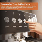 WAA Espresso Machine 20 Bar, Stainless Steel Expresso Coffee Machines with Grinder, Latte & Cappuccino Machine with Milk Frother Steam Wand for Home