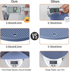 Silicone Trivets for Hot Dishes, Multi-Purpose Pot Holders 4PCS 2 Sizes 7 Inch & 9 Inch, Heat Resistant Non-Slip Silicone Trivet Mats Hot Pads for Kitchen Counter, Trivet for Hot Pots and Pans (Blue)