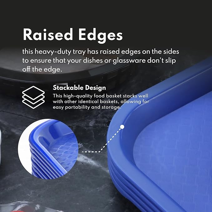 New Star Foodservice Fast Food Tray, Set of 12 (Orange, 14 by 18-Inch)