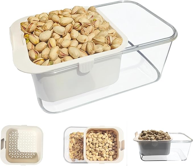 Multi-functional Drain Basket Fruit Cleaning Bowl with Strainer Container, Kitchen Sink Food Catcher Drainer Fruit Rinser Bowl (1, White)