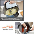 ACTIV CUISINE 8.5qt Pasta Pot with Strainer Lid, Cast Aluminum Stockpot Multipot, Nonstick Ceramic Coating make Cleanup easy with Tempered Glass Lid, Dishwasher Safe, Induction, Blue