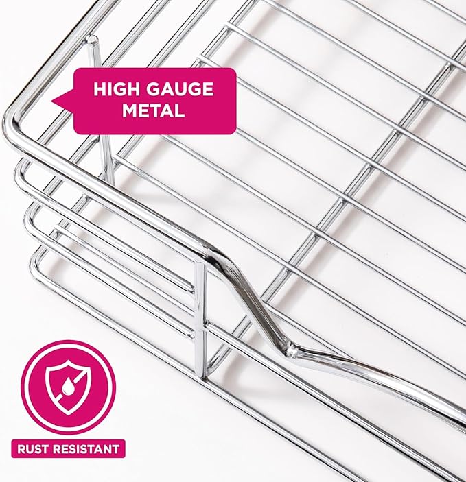 HOLDN’ STORAGE Pull Out Cabinet Organizer, Individual Sliding Drawers - Heavy Duty Metal with Lifetime Limited Warranty - Anti Rust Chrome Finish (Single Tier, 20" W)