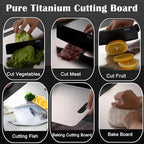 Premium Pure Titanium Cutting Board for Kitchen New Upgrade Double Sided Dust-free Cutting Board,Hygiene Durable Dishwasher Chopping Board for Meat, Vegetables & Fruits (L - 1Pack)