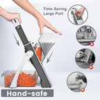 SupMaKin Upgrade Safe Mandoline Slicer, Multi Vegetable Chopper, Potato Slicer, Vegetables Slicer Onion Chopper Fry Cutter, Kitchen Chopping Artifact (GrayWhite)