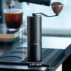 MAVO Manual Coffee Grinder, Shadow Wand Hand Coffee Grinder, Capacity 25g with CNC Stainless Steel Pentagon Conical Burr, Adjustable Setting, Burr Coffee Bean Grinder for Pour Over, Espresso (Black)