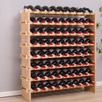 72 Bottle Stackable Storage Modular Wine Rack Cabinet Bamboo freestanding Floor Wine Holder Display Shelves