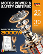 Electric Meat Grinder: [3000W Superior Motor] Meat Grinder with 6 PCS Stainless Steel Blades & Grinding Plates, Sausage Stuffer Tubes & Kubbe Kit Portable Handle for Gift (Black New)