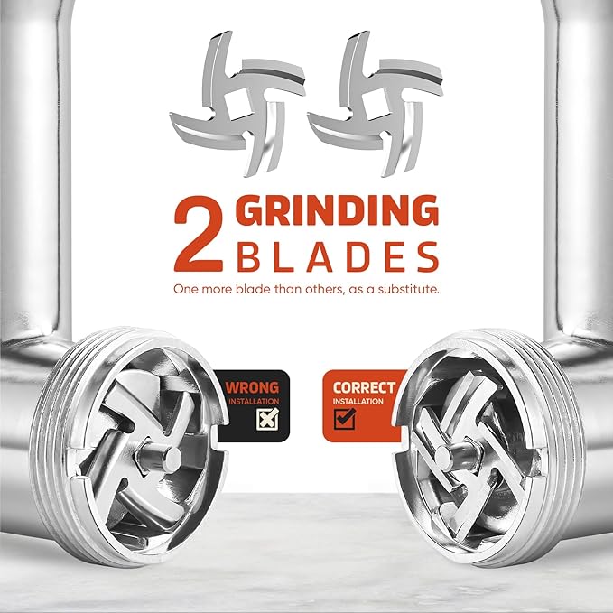 Stainless Steel Meat Grinder for KitchenAid Mixer, Meat Grinders, Sausage Stuffer, Burger Press, For Kitchen Aid Meat Grinder Attachment for Kitchenaid Stand Mixer, Dishwasher Safe