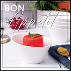 Vikko White Soup Bowls, Set of 6 Ceramic White Bowls, 10 Ounce, Elegant Shape Versatile Salad, Soup Bowl or Dessert Bowl, Dishwasher Safe