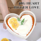 Silicone Heart Shaped Cake Pans 10 Inch Large Heart Cake Pan Nonstick Silicone Heart Molds for Baking (2 Pcs Set, Cream)