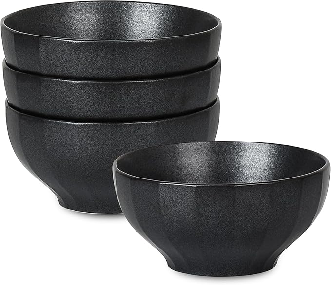 Stone Lain Rio 4-Piece Bowl Set Stoneware, Black