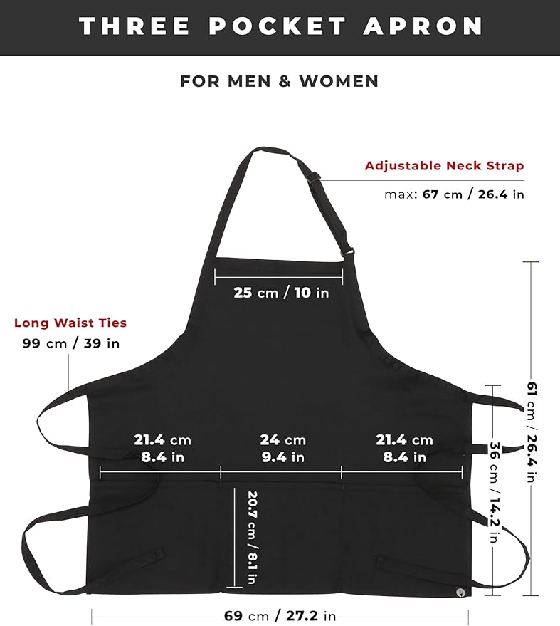 Chef Works Unisex Three Pocket Apron
